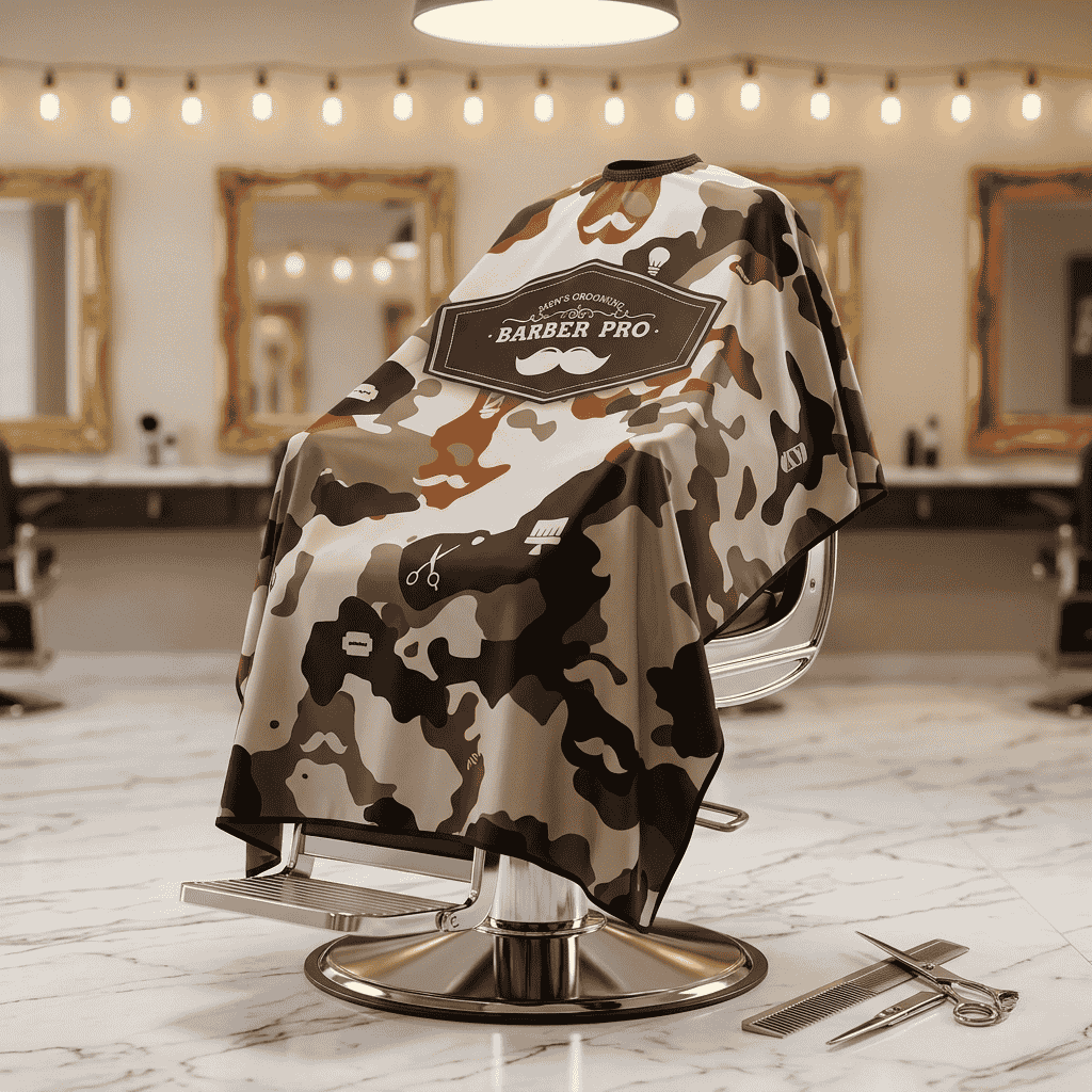 Cape de Coupe Barbier - Motif Camouflage "Old School"