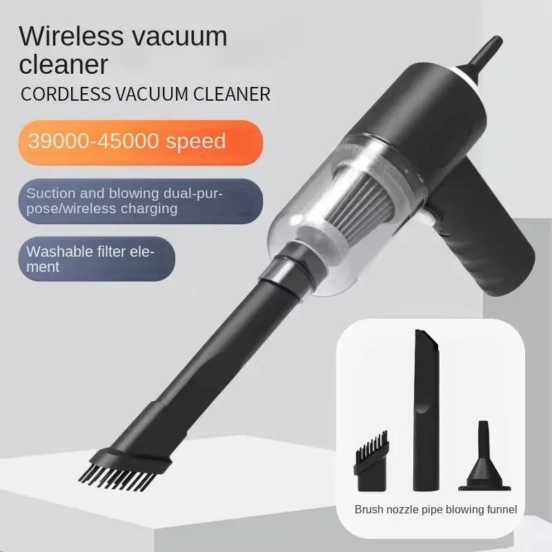 Mini Aspirateur 2-en-1 – Nettoyeur & Pompe à Vide Portable