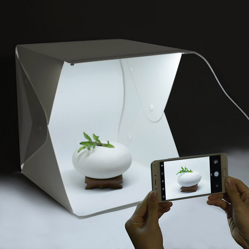 Studio Photo Portable – Boîte à Lumière LED (25x25cm)