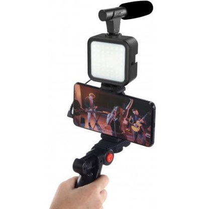 Kit Vlogger Pro Tout-en-1 – Éclairage Bi-Color & Micro pour TikTok, Reels et YouTube