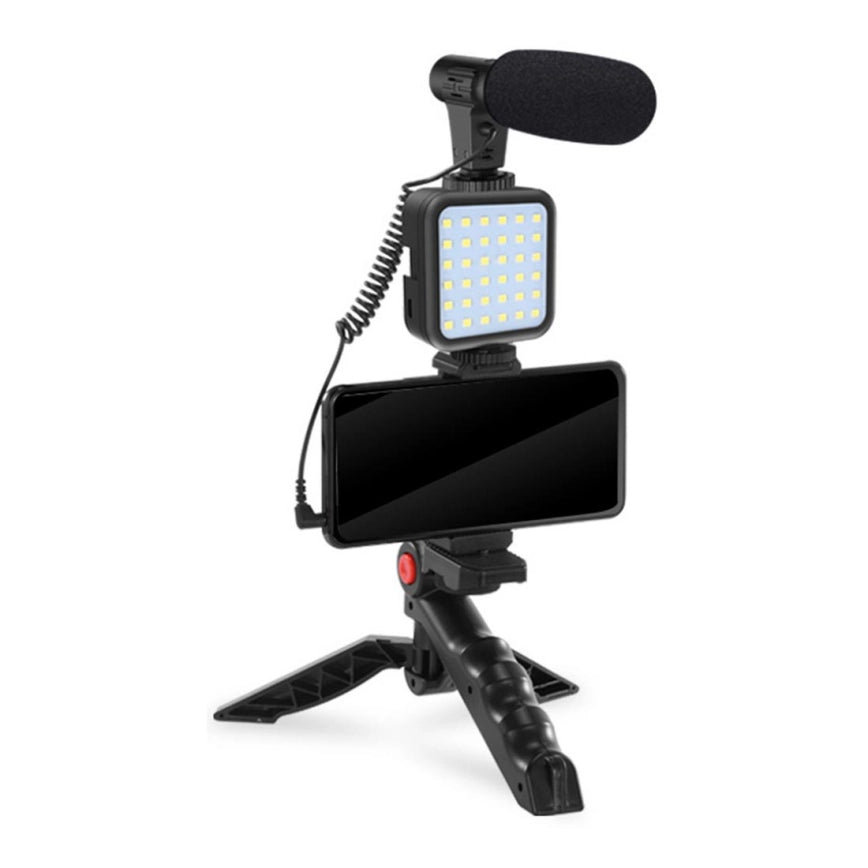 Kit Vlogger Pro Tout-en-1 – Éclairage Bi-Color & Micro pour TikTok, Reels et YouTube